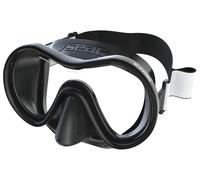 SEAC Sunrise máscara de Buceo y Snorkel de una Sola Cara de Vidrio Templado con Hebilla 3D, con Casco de Tela o Silicona, Unisex Adulto