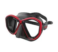 SEAC Symbol máscara de Buceo Made in Italy con Dos Lentes y una Hebilla 3D Directamente en la Falda, Unisex Adulto, Negro/Rojo