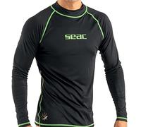 SEAC T-Sun Long Man, Camiseta de protección Rash Guard para esnorkel y natación Anti UV, Negro, XXXL