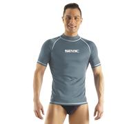 SEAC T-Sun Short Man, Camiseta de protección Rash Guard para esnorkel y natación Anti UV, Gris, L