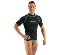 Seac T-Sun Short Man, Camiseta de protección Rash Guard para esnorkel y natación anti UV, negro, L
