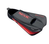 Seac Unisex's Shuttle 100% Silicona Aletas cortas para natación diseñadas para entrenamiento de fuerza o cardiovascular, negro/rojo, 7/7.5UK