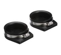 Seachoice Cubiertas protectoras de escape, se adaptan a tubos OD de 4 pulgadas, goma negra con abrazadera de manguera de acero inoxidable