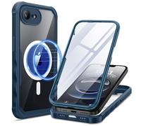 Seacosmo - Carcasa magnética para iPhone 16e/iPhone 17e, compatible con MagSafe, antigolpes, funda con cristal templado y cámara protectora, doble cara, carcasa transparente integral para iPhone 16E