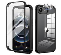 Seacosmo - Carcasa para iPhone 16e de 6,1 pulgadas, antigolpes, funda con cristal templado y cámara protectora [9H HD] 360° protegido, funda de doble cara, resistente transparente integral, carcasa