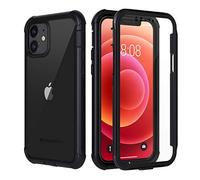 seacosmo Funda Antigolpes 360° con Pantalla Incorporada Papa iPhone 12 Pro/para iPhone 12 [Anti Amarilla] Carcasa Ultrafina Transparente Rigida de PC + TPU Papa iPhone 12/12 Pro (6.1'') - Borde Negro