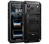 seacosmo Funda iPhone 17 Pro impermeable IP68, 360° militar antigolpes y antipolvo, sumergible - Funda iPhone 17 Pro con protector de pantalla y cubierta de cámara integrada, negro
