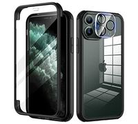 seacosmo Funda Papa iPhone 11 Pro MAX 6.5'' con Protector de Pantalla de Cristal Templado y Lente de cámara [9H,HD] Antigolpes 360° Anti-Arañazos Transparente Trasero Papa iPhone 11 Pro MAX- Negro