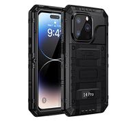 seacosmo Funda para iPhone 14 Pro Impermeable, IP68 360 Grados Militar Protección Carcasa, Subacuática Waterproof Antigolpes Anti-Polvo Case con Protector de Pantalla/Cubierta de la Cámara, Negro