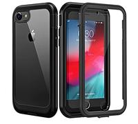 seacosmo Funda para iPhone SE 3/2 (Modelo 2022/2020),para iPhone 7/8 Protección de Cuerpo Completo [con Protectora de Pantalla] 360°Anti Golpes Anti- Arañazos Funda Transparente Ultrafina-Negro