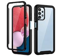seacosmo Funda para Samsung A13 4G 6,6" con Protector de Pantalla Integrado, 360 Grados Rugged Antigolpes Carcasa para Samsung A13 4G Transparente Case, Negro