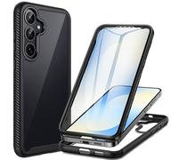 seacosmo Funda para Samsung Galaxy S25 FE 6,7" con Protector de Pantalla Integrado, Protección Militar Antigolpes, Carcasa Protectora de 360 Grados Resistente de Doble Capa para Samsung S25 FE, Negro