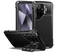 seacosmo Funda para Samsung S24 Ultra 6,8", Protector de Pantalla Integrado, Soporte Cámara, Metal Funda Antigolpes Militar Rugged Protectora Galaxy S24 Ultra Case, Negro