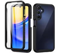 seacosmo Funda para Samung A15 4G/5G, 360 Grados Rugged Funda para Samsung A15 antigolpes Transparente Case con Protector de Pantalla Integrado Papa Samsung Galaxy A15 4G/5G, Negro