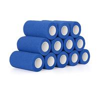 SEADESKY 12 Rollos Venda Cohesiva 10cm x 4.5m Bendaje Adhesiva Vendaje Deportivo Elástico Autoadhesivo Banda Venda Cinta para Primeros Auxilios Deportivo Cohesivo Cinta (Azul)