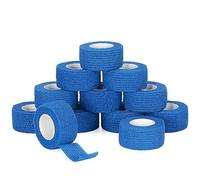 SEADESKY 12 Rollos Venda Cohesiva 2,5cm x 4,5m Deportivo Cohesivo Cinta Bendaje Adhesiva para Protegen Dedos, Muñecas, Tobillos Vendaje Autoadhesivo Elástico Banda Venda Cinta (Azul)