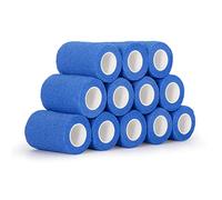 SEADESKY 12 Rollos Vendas Autoadhesivas Banda Venda Cinta 7,5cm x 4.5m Venda Cohesiva Envoltura Tape Vet Deportivo Cohesivo Cinta Bendaje Adhesiva Elástico (Azul)