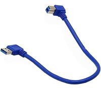 Seadream Angled USB 3.0 Printer Cable 1 ft / 30cm SuperSpeed USB A Male Plug 90 Degree Left Angle to USB 3.0 B Male Right Angle Cable