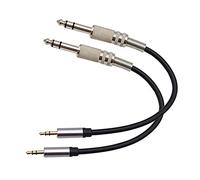 Seadream Cable de audio estéreo de 3,5 mm a 6,35 mm; 2 unidades de 1 pie de 6,35 mm macho a 3,5 mm macho TRS macho de 3,5 mm 1/8 pulgadas para mezclador, amplificador, guitarra, iPod, laptop