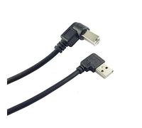 Seadream Cable de impresora en ángulo; paquete de 2 cables USB 2.0 tipo A macho a tipo B macho; cable USB de ángulo recto A/B, cable de impresora USB 2.0 en ángulo recto, 50 cm