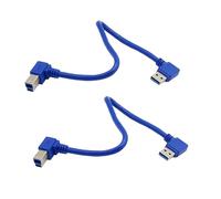 Seadream Cable de impresora USB 3.0 en ángulo; paquete de 2 conectores USB 3.0 A macho SuperSpeed de ángulo de 90 grados a USB 3.0 B macho, 30 cm (A derecha B izquierda)