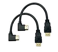 Seadream Cable HDMI 2.1 en ángulo, paquete de 2 cables HDMI 8K Ultra HD de 8 pulgadas, alta velocidad, 48 Gbps, 8 K a 60 Hz, 4 K a 144 Hz a 120 Hz a 60 Hz HDR dinámico, eARC (negro en ángulo recto 2 unidades)