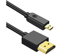 Seadream Cable micro HDMI extremadamente delgado - Cable flexible micro HDMI a HDMI completo. Alta velocidad soporta Full 1080P, 4K @60HZ, UltraHD, 3D, 4K, Ethernet y canal de retorno de audio (3.3