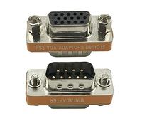 Seadream DB9 9 pines macho a HD15 HDD15 15 pines hembra, macho a hembra M/F moldeado CGA/VGA adaptador de vídeo acoplador de cambio de género