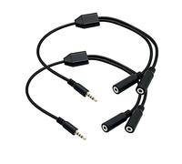 Seadream Paquete de 2 cables de extensión de micrófono de audio con divisor en Y hembra de 2,5 mm, macho de 2,5 mm, macho de 2,5 mm a 2 cables de extensión de cámara de respaldo hembra de 2,5 mm; chapado en oro de 4 polos