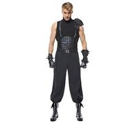 Seaehey Cloud Strife - Disfraz de cosplay sin mangas, uniforme de batalla, juego de cosplay de Tifa, conjunto completo de accesorios para Halloween, Negro, L