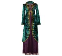 Seaehey Winifred Sanderson - Disfraz de Sarah Sanderson, disfraz de bruja, vestido de Halloween, carnaval, bruja, cosplay, vestido de noche medieval, Verde, 1, M