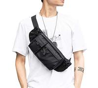 SEAFEW Bolsa de Cintura Negra Impermeable para Hombres y Mujeres, Bolsa para cinturón de Cadera con Correa Ajustable, Paquete de riñonera Ligero de para Gimnasio, Entrenamiento, Viajes, Trabajo