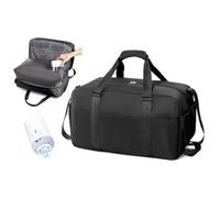 SEAFEW Bolsa de Viaje al vacío con Bomba,Impermeable Bolsa de Deporte para Gimnasio,Bolsa de Mano Equipaje de Fin de Semana para Mujer,Bolso de Natación para Playa,S1-Negro