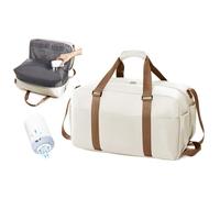 SEAFEW Bolsa de Viaje al vacío con Bomba,Impermeable Bolsa de Deporte para Gimnasio,Bolsa de Mano Equipaje de Fin de Semana para Mujer,Bolso de Natación para Playa,S3-Beige Marrón