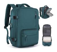 SEAFEW Mochila Viaje Avion 40x20x25 para Ryanair, Equipaje de Mano de Cabina para Mujer, Bolsa Impermeable de Senderismo,A10-Azul pavo real
