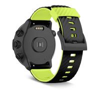 SeaFicco 24mm Correa de Reloj de Silicona Compatible con Suunto 7 /Suunto 9 /Suunto 9 Baro/Suunto Spartan Sport/Suunto Spartan Sport Wrist HR/Suunto D5 Pulsera de Repuesto (Negro/Verde)
