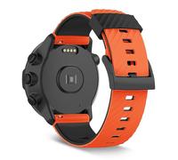 SeaFicco 24mm Correa de Reloj de Silicona Compatible con Suunto 7 /Suunto 9 /Suunto 9 Baro/Suunto Spartan Sport/Suunto Spartan Sport Wrist HR/Suunto D5 Pulsera de Repuesto (Naranja/Negro)