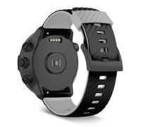SeaFicco 24mm Correa de Reloj de Silicona Compatible con Suunto 7 /Suunto 9 /Suunto 9 Baro/Suunto Spartan Sport/Suunto Spartan Sport Wrist HR/Suunto D5 Pulsera de Repuesto (Negro/Gris)