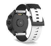 SeaFicco 24mm Correa de Reloj de Silicona Compatible con Suunto 7 /Suunto 9 /Suunto 9 Baro/Suunto Spartan Sport/Suunto Spartan Sport Wrist HR/Suunto D5 Pulsera de Repuesto (Blanco/Negro)