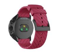 SeaFicco Correa de Reloj Compatible Con Suunto 9, Universal 24mm Pulsera de Silicona de Repuesto Compatible para Suunto 7/9 Baro /9 Titanium/Spartan Sport Wrist HR /D5 /Traverse (Rojo Vino)