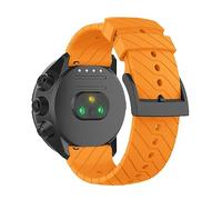 SeaFicco Correa de Reloj Compatible Con Suunto 9, Universal 24mm Pulsera de Silicona de Repuesto Compatible para Suunto 7/9 Baro /9 Titanium/Spartan Sport Wrist HR /D5 /Traverse (Naranja)