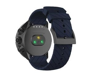 SeaFicco Correa de Reloj Compatible Con Suunto 9, Universal 24mm Pulsera de Silicona de Repuesto Compatible para Suunto 7/9 Baro /9 Titanium/Spartan Sport Wrist HR /D5 /Traverse (Azul Marino)
