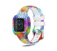 SeaFicco Correa de Reloj Impresión de Patrones Pulsera de Silicona Correa de Repuesto Brazalete de Muñeca Banda de Deportes Compatible para Garmin Vivofit jr.3 (Pintado)