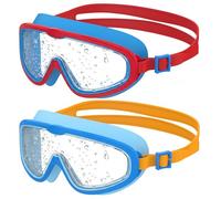 Seaflar 2Pcs Gafas de Natación Infantiles de Marco Grande, Visión Clara Antivaho, Protección UV, Ajuste Rápido, Aro de Silicona, Gafas Unisex para Niños y Adolescentes de 3 a 14, J