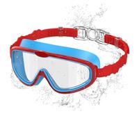 Seaflar Gafas de Natación, Antivaho de Visión Clara, Protección UV, Junta de Silicona, Unisex Montura Grande Gafas Natacion Niño de 6 a 14 Años-T-REDBL