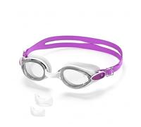 Seaflar Gafas Natacion Hombre Mujer | Gafas Piscina Adultos Antivaho Impermeables Resistentes A Los Rayos UV | Reemplazable Puente Nasal Suave Para Uso Interior Y Exterior-Blanco Morado