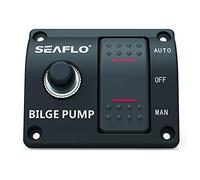 Seaflo - Panel de interruptor de bomba de achique de 3 vías (automático-parada-manual), 12 V 24 V, interruptor de circuito integrado de 15 A