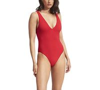 Seafolly Women's Standard Deep V Neck Over The Shoulder One Piece Swimsuit, Sea Dive Chilli Red, 12