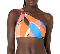 Seafolly Women's Standard One Shoulder Bikini Top Swimsuit, Art House Chilli Red, 2