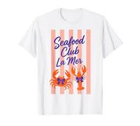 Seafood Club La Mer Cangrejo Langosta Costero Idioma Francés Camiseta